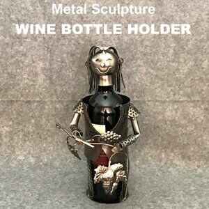 Metal Sculpture Wine Bottle Holder